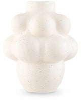 Die Vase Stemlight 21 cm beige ist eine Keramikvase mit mattem Finish und einer einzigartigen runden Form in Beige, perfekt für ein minimalistisches Interieur.