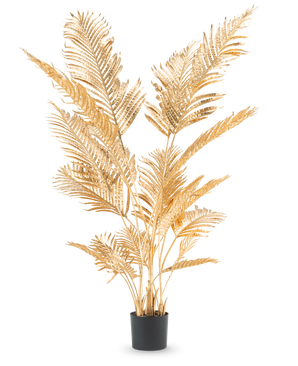 Een Kunstpalm Areca goud 180 cm in een pot.