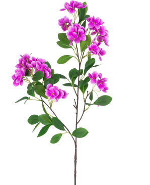 Der künstliche Blumen-Schneeball Real Touch Purple 80 cm verfügt über einen einzelnen Stiel mit mehreren Büscheln leuchtend lila Blüten und üppig grünen Blättern, die wunderschön vor einem weißen Hintergrund präsentiert werden.