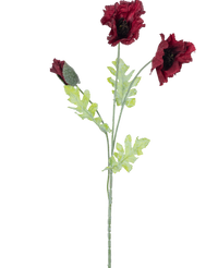 Künstliche Blume Mohn 73 cm bordeaux