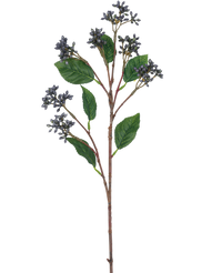 Künstlicher Zweig Beeren 64 cm stahlblau