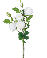 Künstlicher Rosenzweig doppelt Real Touch weiß 80cm