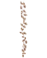 Die künstliche Begoniengirlande 180 cm UV besteht aus einer einzelnen, dünnen Ranke, die mit vielen kleinen grünen und rosa Blättern verziert ist, alles vor einem strahlend weißen Hintergrund.
