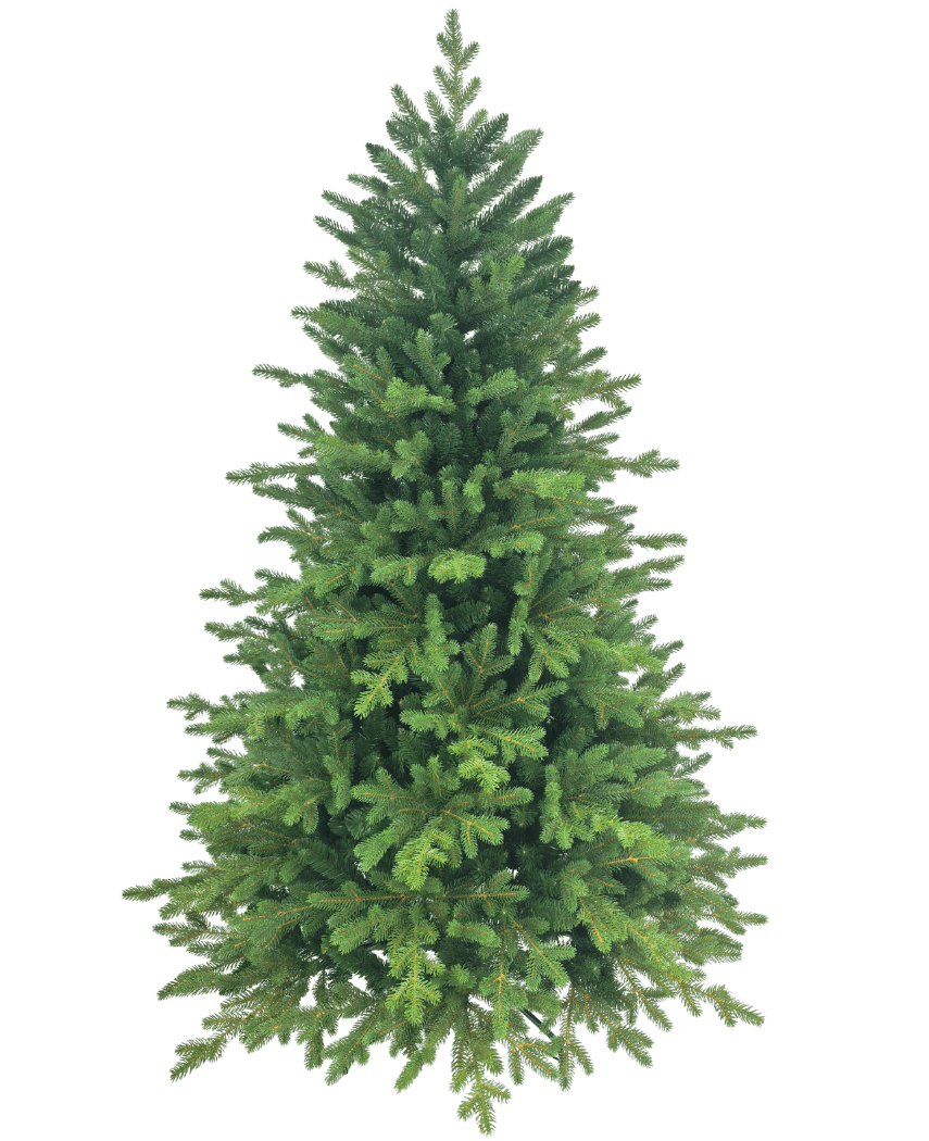 Der künstliche Weihnachtsbaum „Ibsen“ PE/PVC ist voll und grün mit dichten Zweigen vor einem schlichten weißen Hintergrund, bereit für Ihre Lieblings-Weihnachtsdekoration.