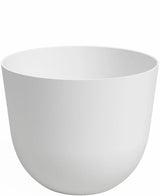 Der Übertopf Havanna Ø30cm x H25cm ist ein schlichter, weißer, runder Blumentopf mit glatter Oberfläche und minimalistischem Design, der leer vor einem weißen Hintergrund abgebildet ist.