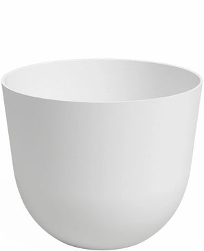 Der Übertopf Havanna Ø30cm x H25cm ist ein schlichter, weißer, runder Blumentopf mit glatter Oberfläche und minimalistischem Design, der leer vor einem weißen Hintergrund abgebildet ist.