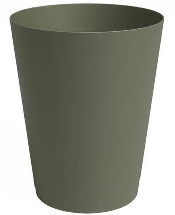 Der Übertopf Porto Ø30cm x H40cm ist ein schlichter, olivgrüner, zylindrischer Übertopf mit glatten Seiten und einer leicht ausgestellten Oberseite.