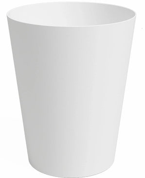 Der Übertopf Porto Ø30cm x H40cm ist ein schlichter, weißer, zylindrischer Übertopf mit glatter Oberfläche und leicht ausgestellten Seiten, dargestellt vor einem weißen Hintergrund.