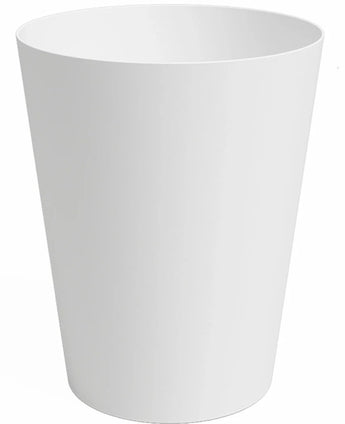 Der Übertopf Porto Ø40cm x H50cm ist ein schlichter, weißer, zylindrischer Übertopf mit leicht ausgestellter Oberseite vor einem weißen Hintergrund.