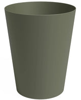 Der Übertopf Porto Ø40cm x H50cm ist ein olivgrüner, zylindrischer Übertopf mit leicht konischer Form und glatter Oberfläche, dargestellt vor einem weißen Hintergrund.