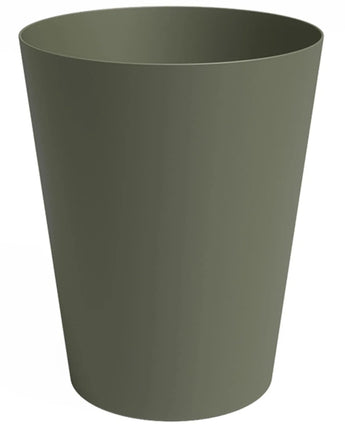Der Übertopf Porto Ø40cm x H50cm ist ein olivgrüner, zylindrischer Übertopf mit leicht konischer Form und glatter Oberfläche, dargestellt vor einem weißen Hintergrund.