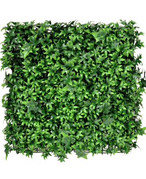 Die künstliche Efeu-Hecke 50 x 50 cm UV ist eine quadratische Platte, die dicht mit leuchtend grünen künstlichen Efeublättern bedeckt ist, die vor jedem schlichten Hintergrund für ein üppiges, natürliches Aussehen sorgen.