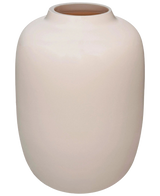 Die Artic Beige Vase (Ø21 x H29 cm) ist eine glatte, cremefarbene Keramikvase mit runder Form und einer kleinen ausgestellten Öffnung, abgebildet vor einem weißen Hintergrund.